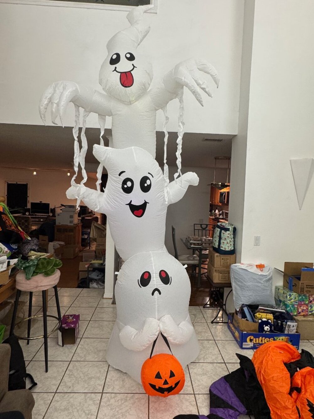 Goosh 9ft Halloween Inflatable Stacked Ghosts